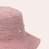 BEADED PINK BUCKET HAT
