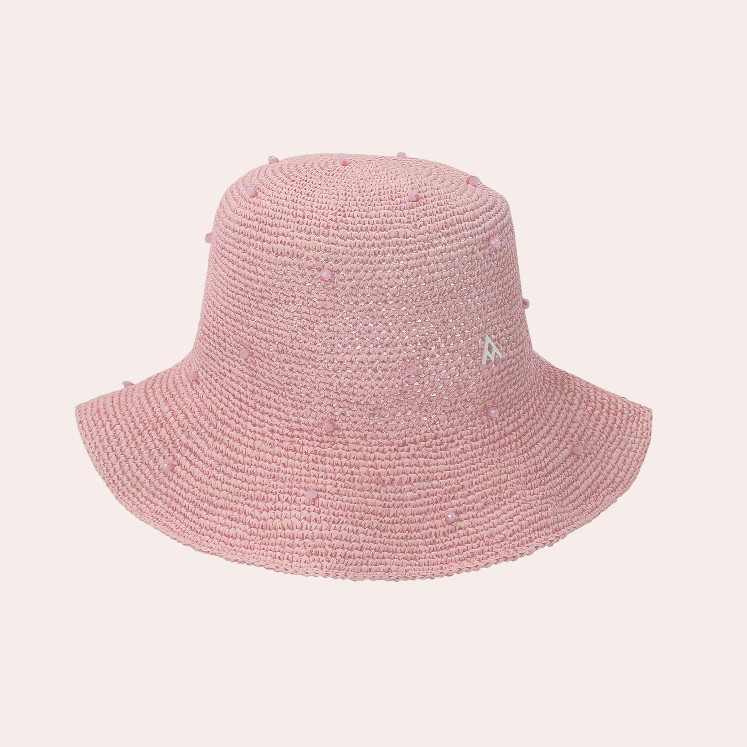 BEADED PINK BUCKET HAT